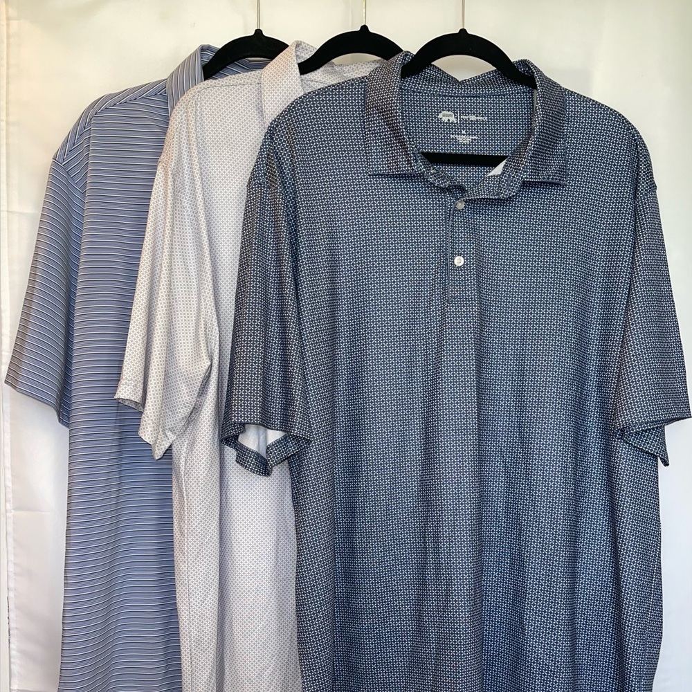 Onward Reserve Men’s Performance Printed Golf Polo Bundle Of 3 size XL